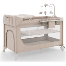 Kinderkraft matkasänky LEODY UP, beige, lisävarusteilla