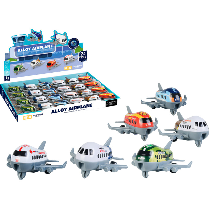 Metallinen leikkilentokone, jossa on vetomekanismi (pull-back)