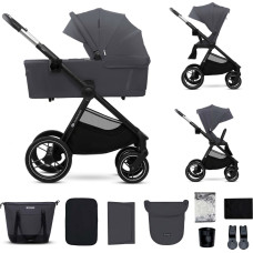 Kinderkraft universaali lastenvaunut 2IN1 NEA 2.0, deep grey, KSNEA002DGR2000
