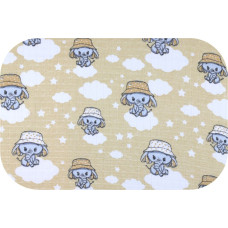 Ega Kids vaippa - 29781 - TETRA PRINT - EGA - ELEPHANT in a HAT - BEIGIE -  koko 70x80 cm