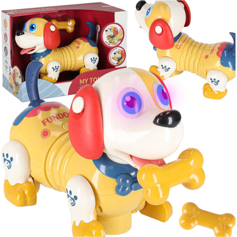 Interaktiivinen robottikoira luulla, reagoi kosketukseen