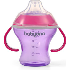 Babyono Non-spill cup with hard spout 180ml NATURAL NURSING, PINK, 1456/02