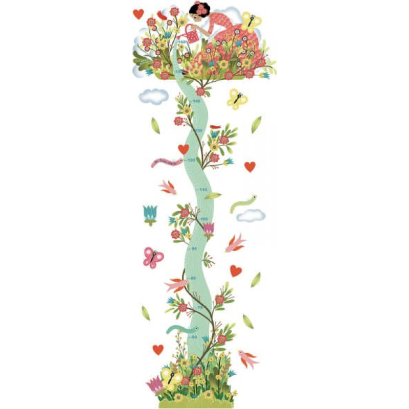 DJECO Sienas uzlīmes auguma mērītājs Young girl in the garden 160cm DD04041 ATLAIDE