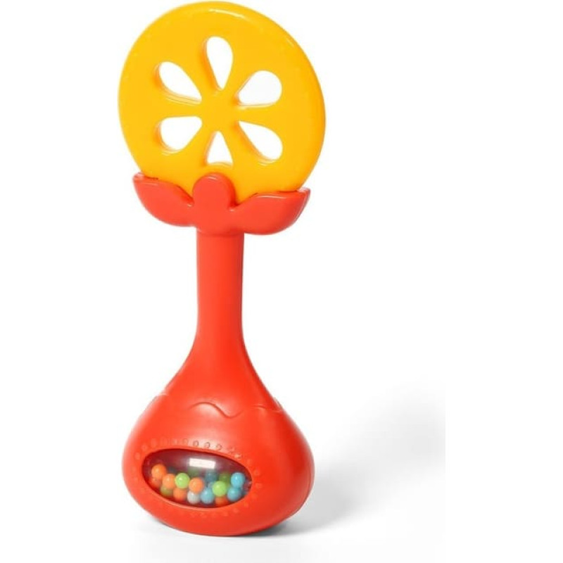 BABYONO JUICY ORANGE Kožamā rotaļlieta ar grabuli 3м+ 499/01