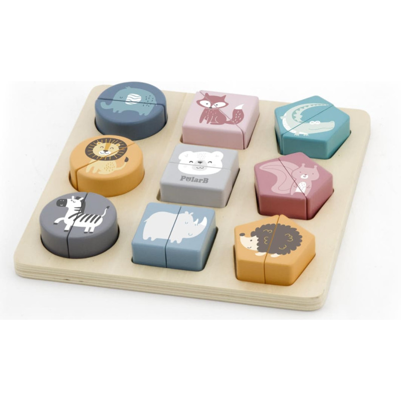 VIGA PolarB Koka rotaļlieta Formu šķirotājs Savvaļas dzīvnieki 18m+ 255611 (44012)