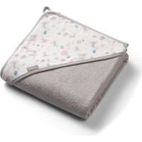 BABYONO frotē dvielis ar kapuci 100x100cm pelēks 1552/03