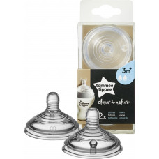 TOMMEE TIPPEE Closer to nature Silikona knupis - vidējs plūdums 3+mēn. 2gab. 421122