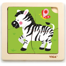 VIGA koka puzle ZEBRA 4 elementi 51317