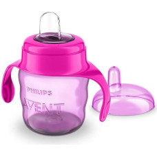 PHILIPS AVENT EASY SIP klasiskā mācību krūzīte ar rokturiem, 6M+, 200ml, silikona snīpis SCF551/03 rozā