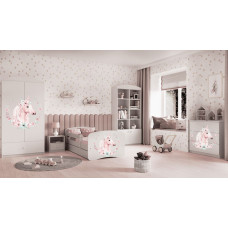 KOCOT KIDS gulta bez atvilktnes ar matraci BABYDREAMS white Horse 160x80cm