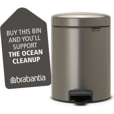 Brabantia atkritumu tvertne ar pedāli NewIcon, 5 l, Platinum - 112683