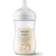 Philips Avent barošanas pudelīte Natural Response Giraffe 260 ml, lēnas plūsmas knupītis, 1m+ - SCY903/66