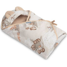 Sensillo MUSLIN CARRY-COT SWADDLE BLANKET - BROWN COPS