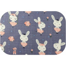 Ega Kids Diaper - 10048 - TETRA PRINT - EGA -BUNNY BALLERINA - NAVY BLUE - size 70x80 cm