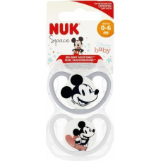 NUK 9813 SILICONE pacifier SPACE MICKEY MOUSE 0-6 2PCS/BOX 537028, 175281