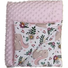 Duet Baby Blanket - 664- with filling - MINKY / COTTON  - size 75x90 - PINK