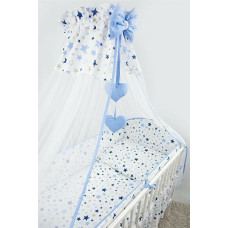 Ankras Bedding set - 6  parts - 120/90/360 - STARS - BLUE