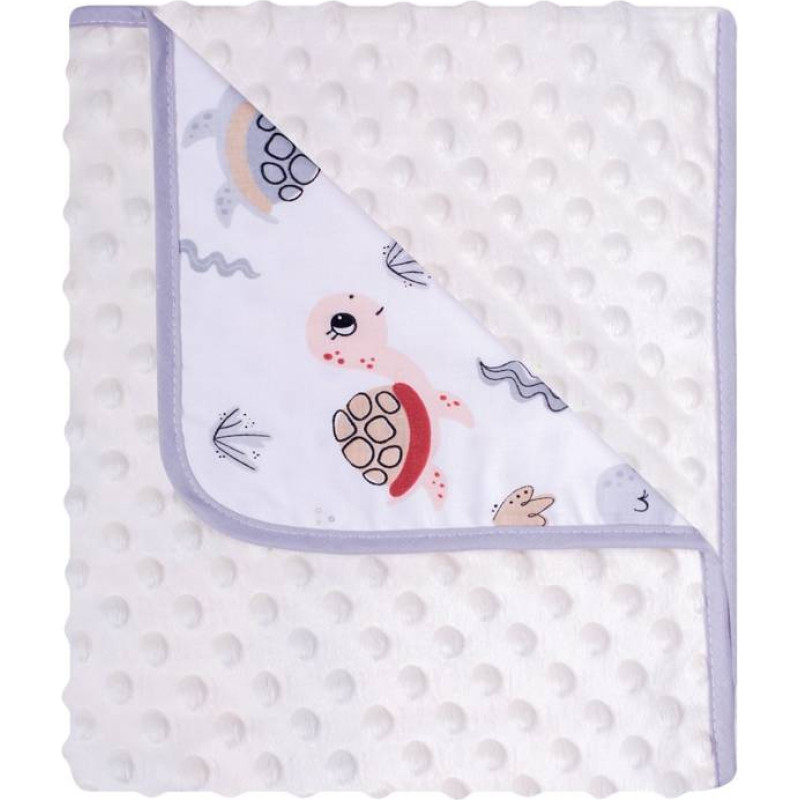 Duet Baby Blanket - 625 - MINKY/COTTON- size 80x90 - WHITE