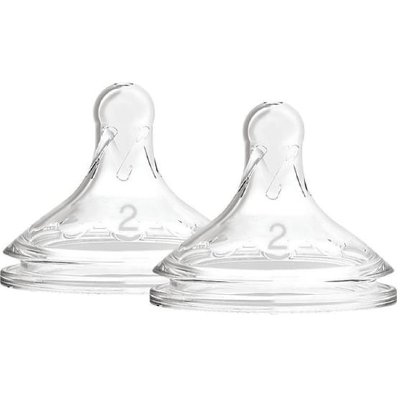 Dr.browns WN2201  Level 2 Wide-Neck Silicone Options+ Nipple, 2-Pack
