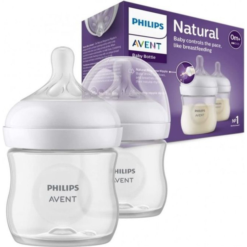 Philips Avent SCY900/02 RESPONSIVE BOTTLE NATURAL 2X125ML