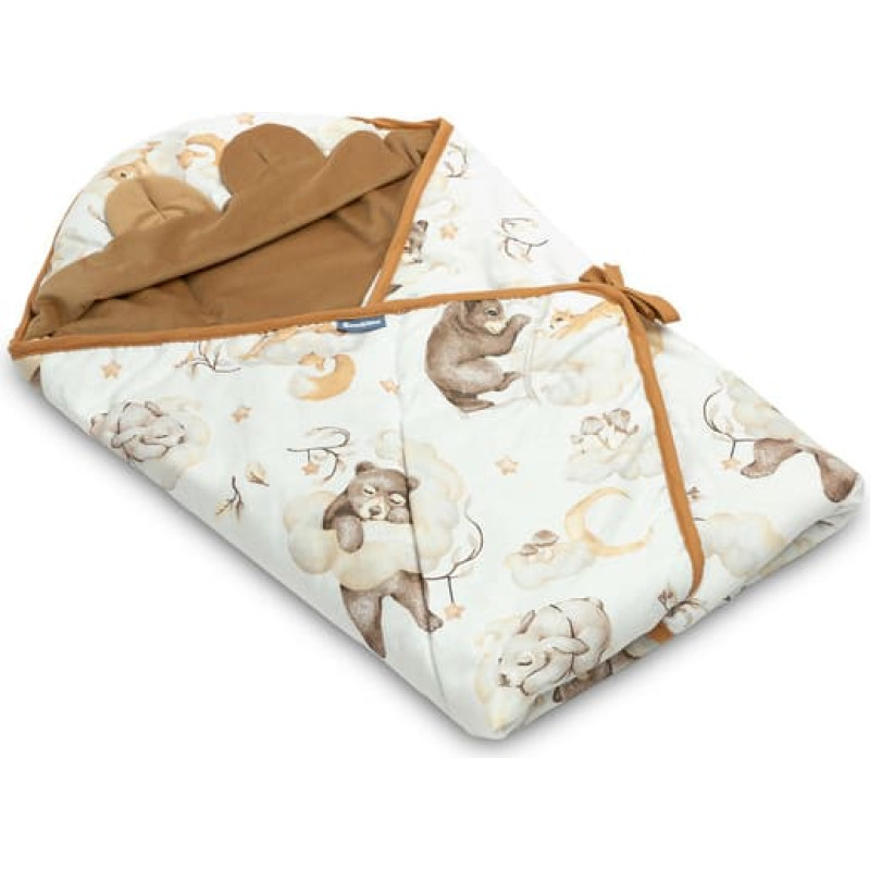 Sensillo VELVET CARRY-COT SWADDLE BLANKET XL DREAM BEIGE