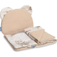 Sensillo MUSLIN PUSHCHAIR SET - BROWN COPS