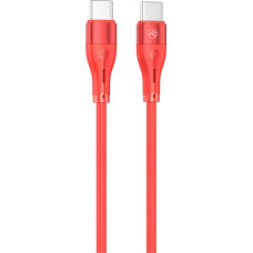 Tellur Silicone Type-C to Type-C Cable PD60W 1m Red