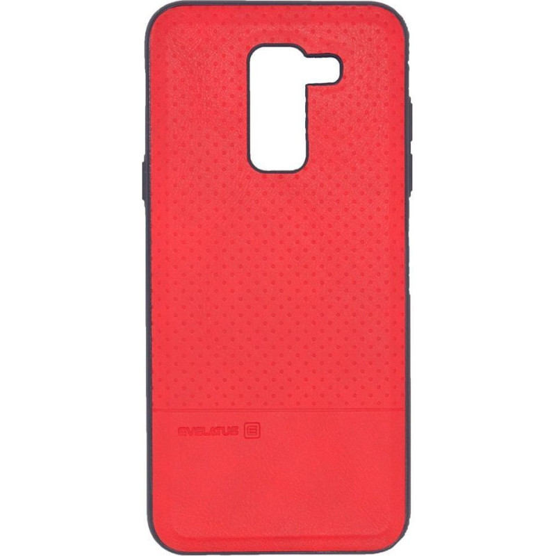 Evelatus Samsung A6 Plus 2018 TPU case 1 with metal plate (possible to use with magnet car holder) Red