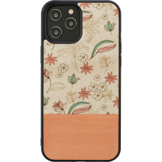 Man&Wood case for iPhone 12 Pro Max pink flower black