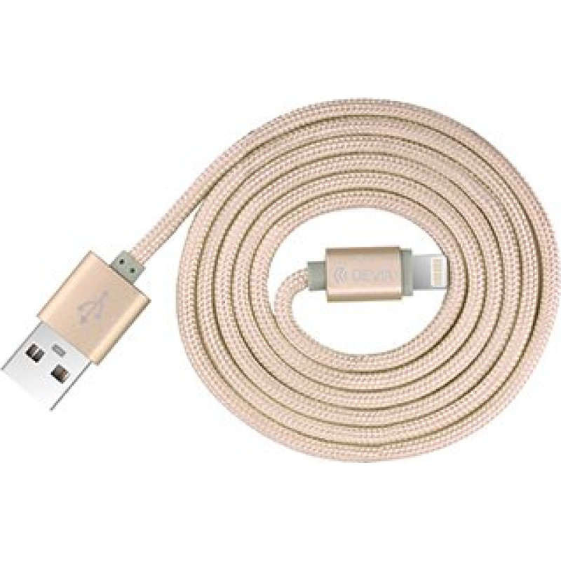 Devia Fashion Series Cable for Lightning (MFi, 2.4A 1.2M) champagne gold