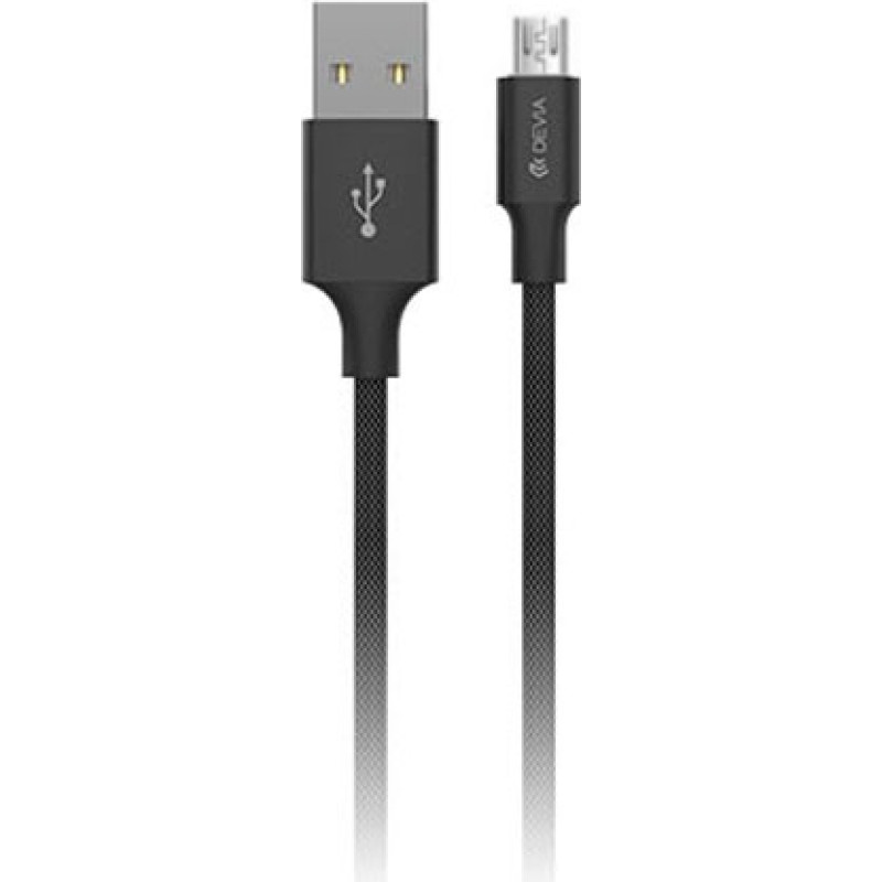 Devia Pheez Series Cable for Micro USB (5V 2.4A,25CM) black