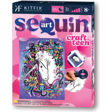 Kitfix Amatniecības komplekts Sequin Art Craft Teen spīdumiņu māksla, Vienradzis