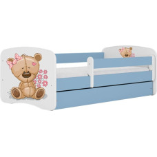 Kocot Kids babydreams blue teddybear flowers gulta bez atvilktnes ar matraci 140/70