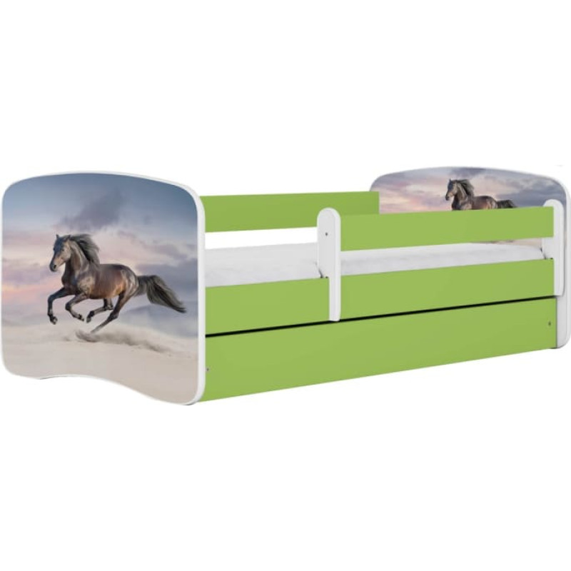 Kocot Kids Gulta babydreams green galloping horse bez kastes ar matraci 160/80
