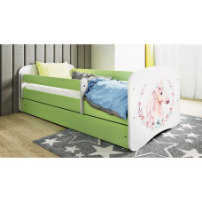 Kocot Kids babydreams green horse gulta ar atvilktni un matraci 140/70