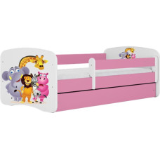 Kocot Kids babydreams pink zoo gulta ar atvilktni un matraci 140/70