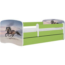 Kocot Kids Gulta babydreams green galloping horse ar kasti ar matraci 160/80