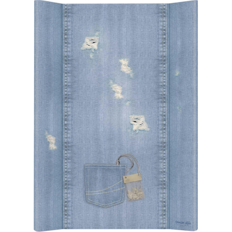 Cebababy CEBA 102-119-589 Przewijak miękki profilowany krótki bez zagłówka 50x70 DENIM STYLE SHABBY blue*