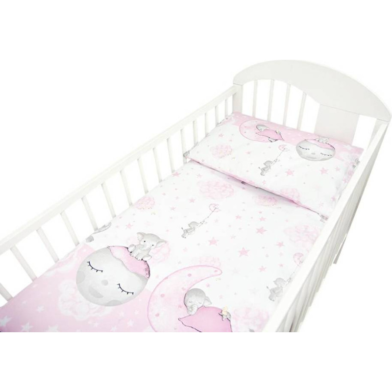 Minikid Cover set -  2 pcs - 120x90, 40x60 - SŁOŃ - PINK