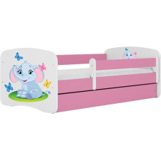 Kocot Kids babydreams pink baby elephant gulta ar atvilktni un matraci 160/80