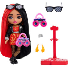 Barbie® Extra Mini nukk puna-mustakirjude juustega