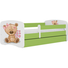 Kocot Kids babydreams green teddybear flowers gulta bez atvilktnes ar matraci 140/70