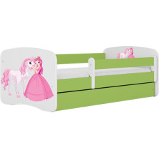 Kocot Kids babydreams green princess horse gulta bez atvilktnes ar matraci 180/80