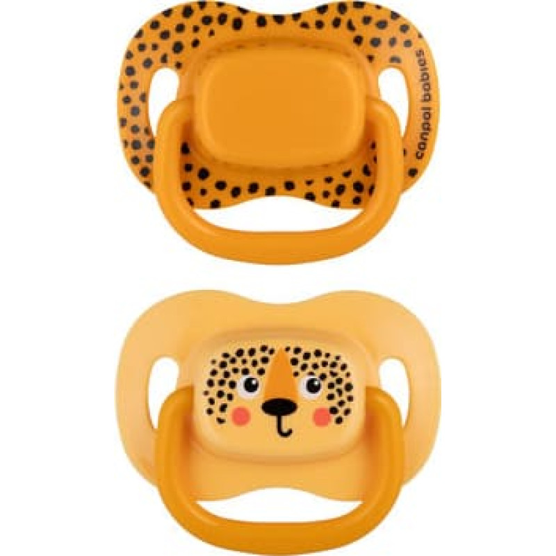 Canpol Babies CANPOL 34/929 Smoczek uspokajający silikon 18m+ symetryczny BabiesBoo 2 szt pomarańczowy