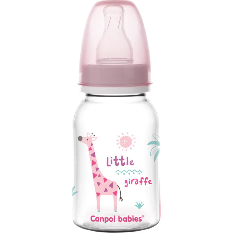 Canpol Babies CANPOL 59/100 Butelka wąska 120 ml AFRICA różowa
