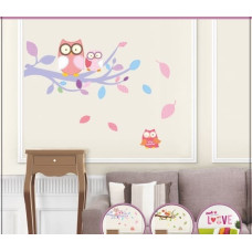 Minikid Dekoracje ścienne 3D - SOWY RÓŻOWE SLK-9328