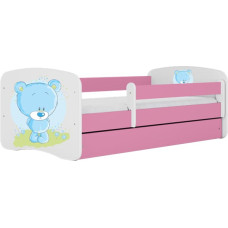 Kocot Kids babydreams pink blue teddybear gulta bez atvilktnes ar matraci 160/80