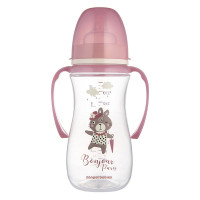 CANPOL BABIES Anti-Colic barošanas pudelīte ar rokturiem, 300 ml PP EasyStart BONJOUR PARIS, 35/241_pin
