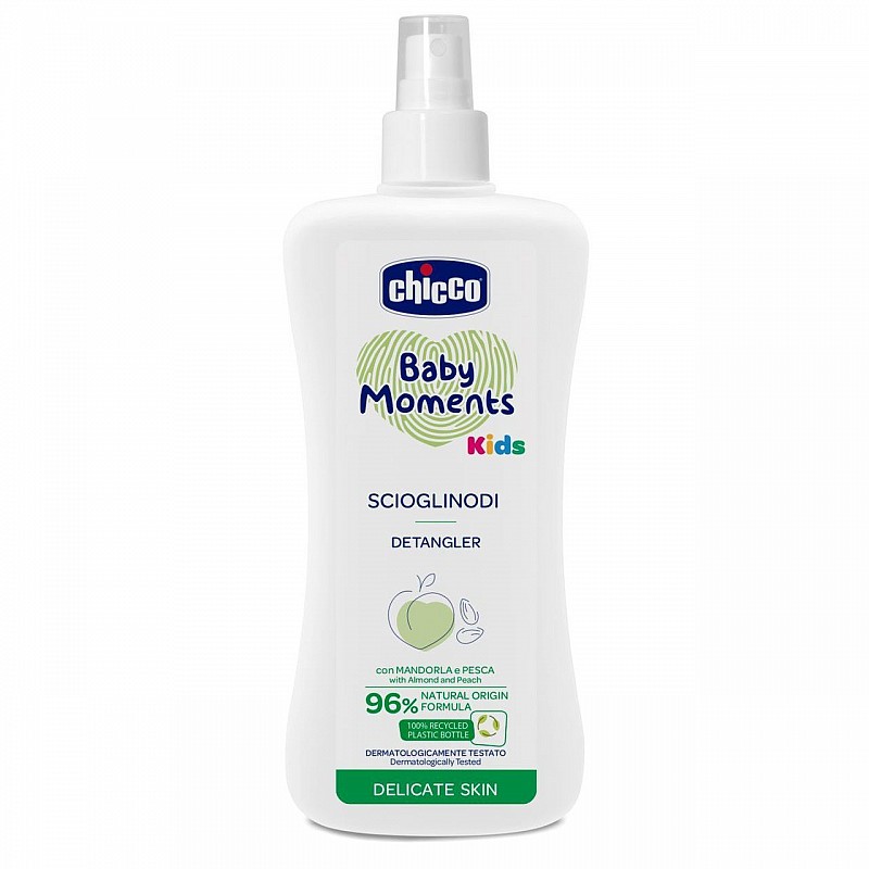 CHICCO Baby Moments matu sprejs vieglai matu ķemmēšanai, 200ml.