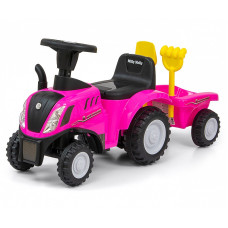 MILLY MALLY HOLLAND T7 TRAKTOR Bērnu stumjamā mašīna ar piekabi PINK